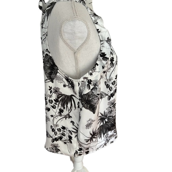INC INTERNATIONAL CONCEPTS BLOUSE BLACK/WHITE TROPICAL FLOWY LARGE - Picture 4 of 10